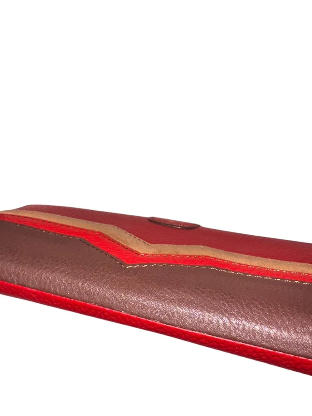 RARE FOSSIL Logan Zip Around Chevron Color-block Leather Wallet Clutch Sept 2014